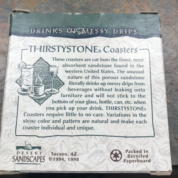 NIP Thirsty Stone Licensed/Vintage Black Labrador Retriever Coasters - Picture 3 of 8